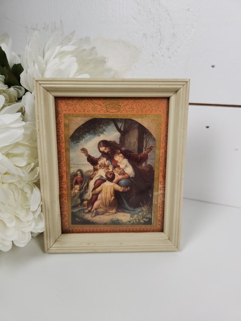 Vintage Let the Children Come Framed Image| Jesus | Religious Art